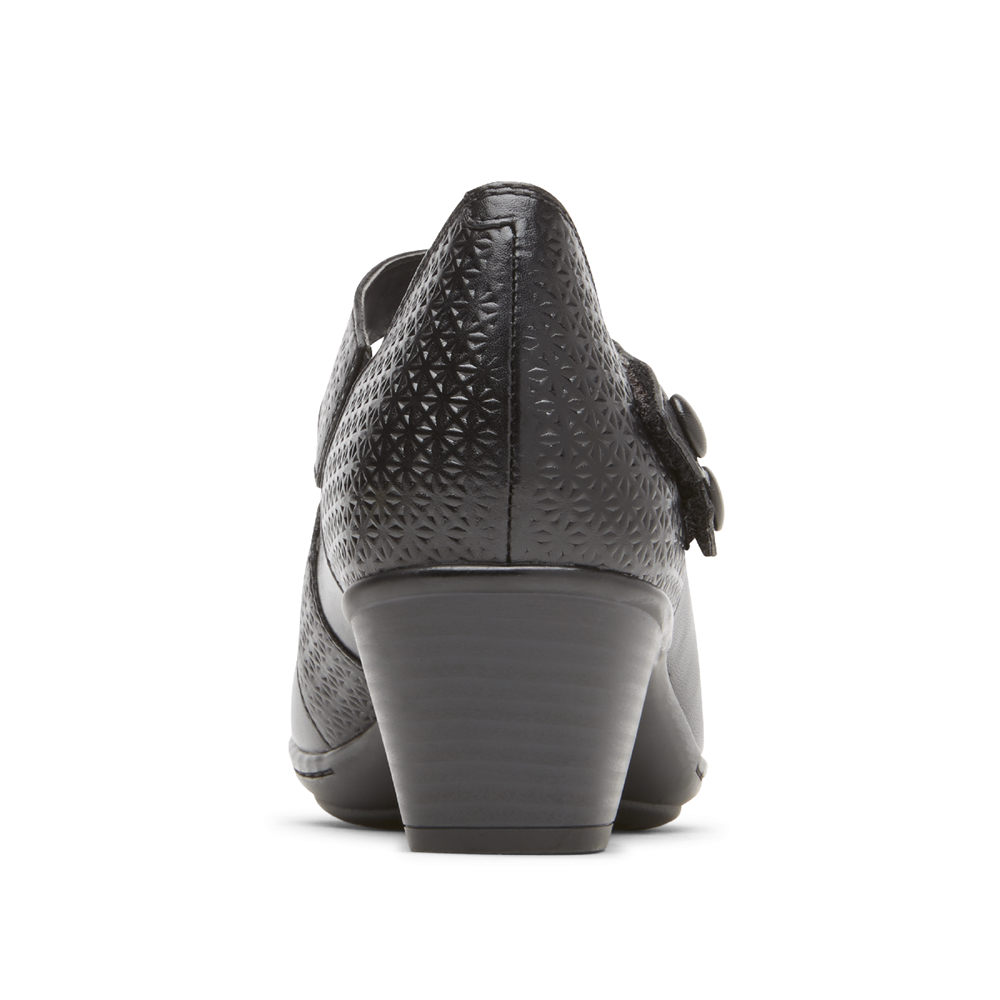 Rockport Wedges Dam Svarta - Cobb Hill Kailyn Asymmetrical Mary Jane - IATMX9475